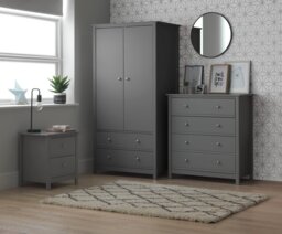 Habitat Brooklyn 3 Piece 2 Door Tall Wardrobe Set -Grey - thumbnail 2