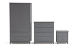 Habitat Brooklyn 3 Piece 2 Door Tall Wardrobe Set -Grey