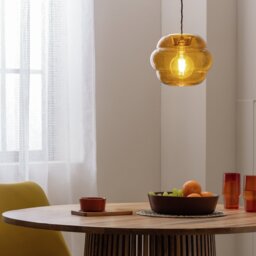 Habitat Orange Glass Honeycomb Easy Fit Lampshade - 25cm - thumbnail 2