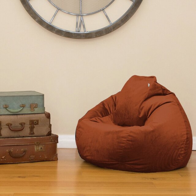 rucomfy Velvet Slouchbag Beanbag - Rust - image 1