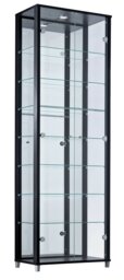 Argos Home 7 Shelf Glass Wide Display Cabinet - Black - thumbnail 1