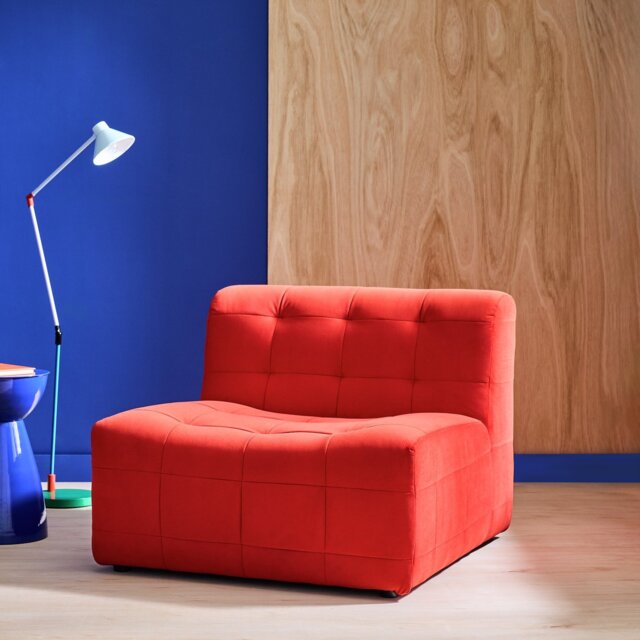 Habitat Archive Velvet Chair - Red - image 1