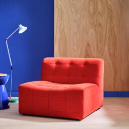 Habitat Archive Velvet Chair - Red - thumbnail 1