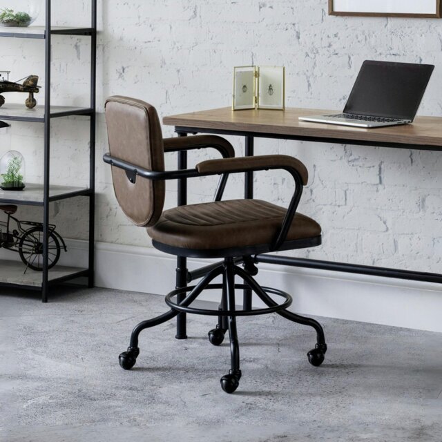 Julian Bowen Gehry Faux Leather Office Chair - Black And Brown - image 1
