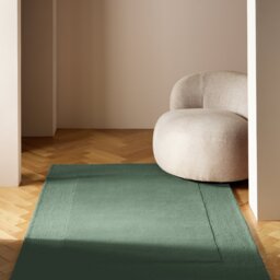 Habitat Simple Border Green Wool Cut Pile Rug - 120x170cm - thumbnail 1