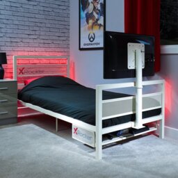 X Rocker Basecamp TV and Gaming Bed Frame - White