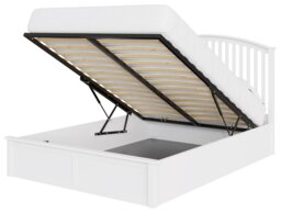 GFW Madrid Ottoman Kingsize Wooden Bed Frame - White - thumbnail 2