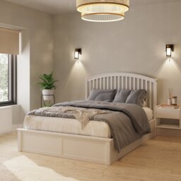 GFW Madrid Ottoman Kingsize Wooden Bed Frame - White