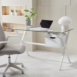 Habitat Dria 1 Drawer Office Desk - White - thumbnail 2