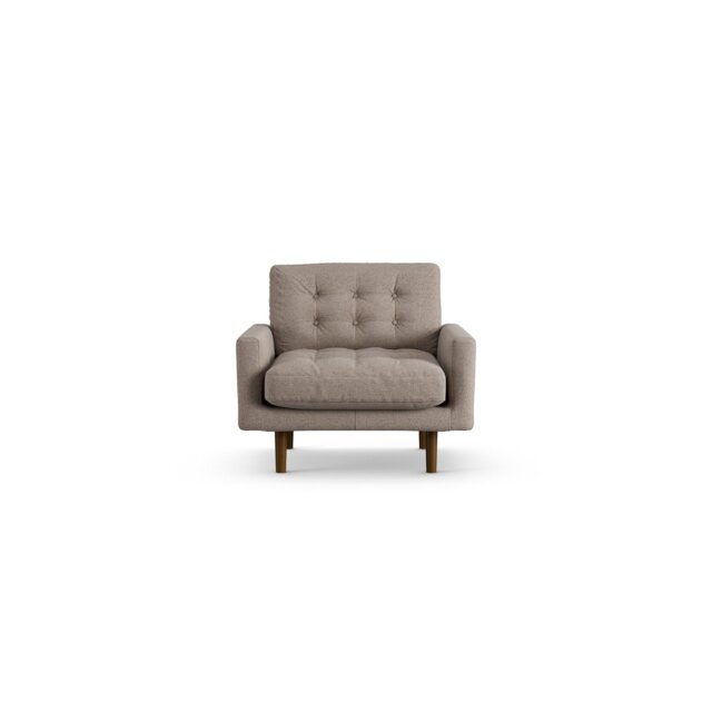 Habitat Fenner Fabric Armchair - Mocha - Dark Leg - image 1