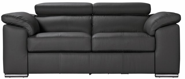 Argos Home Valencia Leather 2 Seater Sofa - Black - image 1
