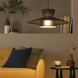 Habitat Otto Black Raffia Easy Fit 2 Tier Lampshade - 50cm - thumbnail 2