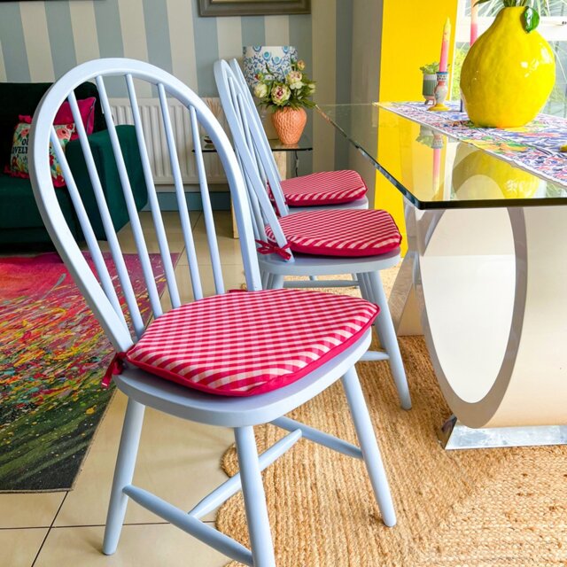 rucomfy Check Garden Chair Cushion - Pink - image 1
