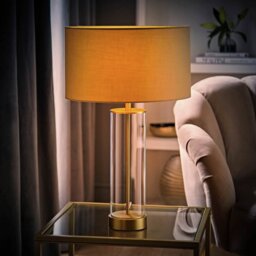 ValueLights Balan LED Gold & Clear Tube Table Lamp With Beige Shade - Natural - thumbnail 2