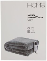 Home Grey Heated Throw - thumbnail 1
