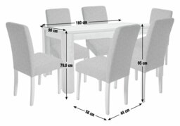 Argos Home Preston Oak Dining Table & 6 Tan Chairs - thumbnail 2
