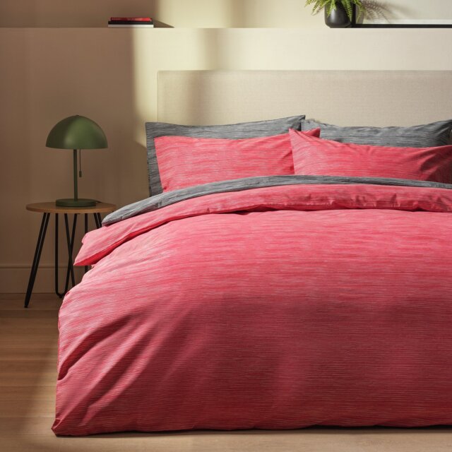 Argos Home Stockholm Stripe Red Bedding Set - Single - image 1