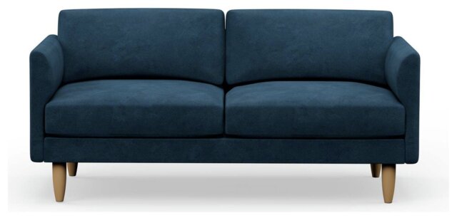 Hutch Velvet Curve Arm 3 Seater Sofa - Ink Blue - image 1