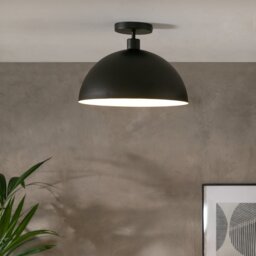 Habitat Steel Mushroom Flush Ceiling Light - Black - thumbnail 2