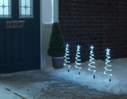 Habitat Pack of 4 Christmas Spiral Tree Path Finder Lights - thumbnail 1