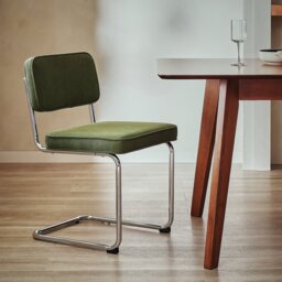 Habitat Enzu Metal Dining Chair - Green - thumbnail 1