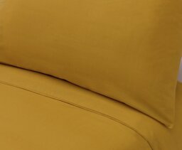 Habitat Cotton Rich 180 TC Plain Yellow Bedding Set - Single - thumbnail 2