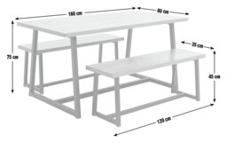 Habitat Nomad Non-Extending Oak Dining Table & 2 Oak Benches - thumbnail 2
