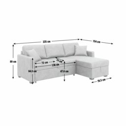 Habitat Reagan Faux Leather Right Hand Chaise Storage Sofa Bed - Tan - thumbnail 2