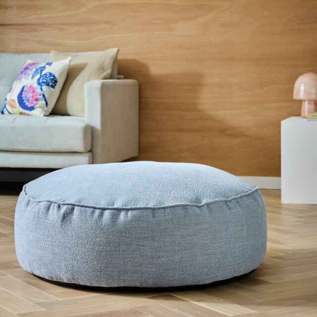 Kaikoo Theo Fabric Pouffe - Blue - image 1