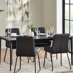 Julian Bowen Dexter 4 Seater Dining Table - Slate Grey - thumbnail 1