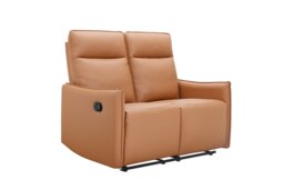 Dorel Lugo Faux Leather 2 Seater Recliner Sofa- Brown - thumbnail 2