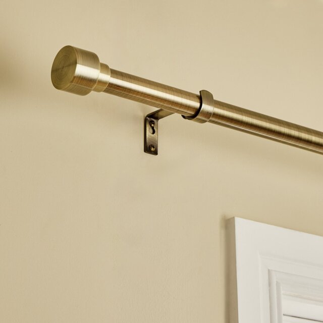 Argos Home Extendable Metal Stud Antique Brass Double Curtain Pole - 165 - 300cm - image 1