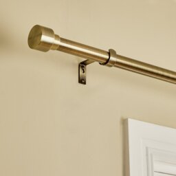 Argos Home Extendable Metal Stud Antique Brass Double Curtain Pole - 165 - 300cm - thumbnail 1