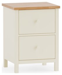 Julian Bowen Coxmoor 2 Drawer Bedside Table - Ivory & Oak - thumbnail 2