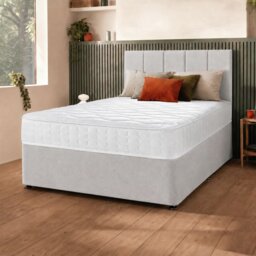 Silentnight Marlow 1000 Mirapocket Superking Divan Bed - Light Grey - thumbnail 1