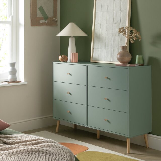 Habitat Otto 6 Drawer Chest - Green - image 1