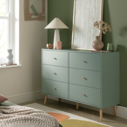 Habitat Otto 6 Drawer Chest - Green - thumbnail 1