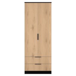 Livara ReadyAssembled Tofino 2 Door Mirror Wardrobe-BlackOak - thumbnail 2