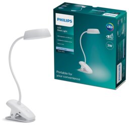 Philips Clip LED Portable Touch Table and Desk Lamp - White