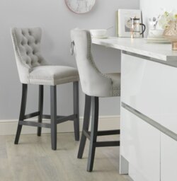 Argos Home Princess Stud Bar Stool - Charcoal - thumbnail 2