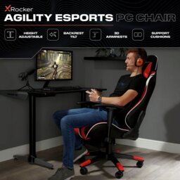 X Rocker Agility Esport Office Gaming Chair - Red - thumbnail 2