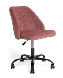 Habitat Nori Velvet Office Chair - Pink - thumbnail 1