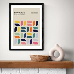 East End Prints Bauhaus Petals Black Frame Art Print - A3 - thumbnail 1