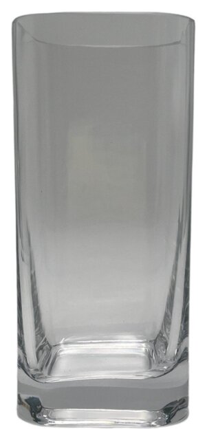 Habitat Small Round Edge Square Glass Vase - Clear - image 1
