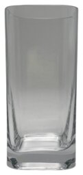 Habitat Small Round Edge Square Glass Vase - Clear - thumbnail 1