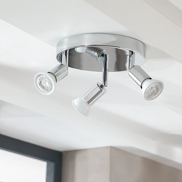 Argos Home Cromer 3 Spotlight Ceiling Plate - Silver - image 1