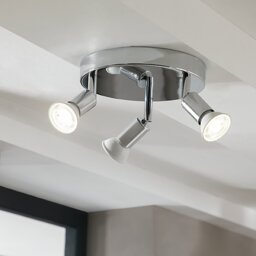 Argos Home Cromer 3 Spotlight Ceiling Plate - Silver - thumbnail 2