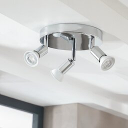 Argos Home Cromer 3 Spotlight Ceiling Plate - Silver - thumbnail 1