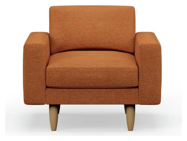 Hutch Fabric Block Arm Armchair - Rust - image 1