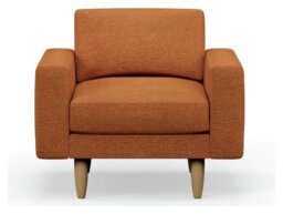 Hutch Fabric Block Arm Armchair - Rust - thumbnail 1